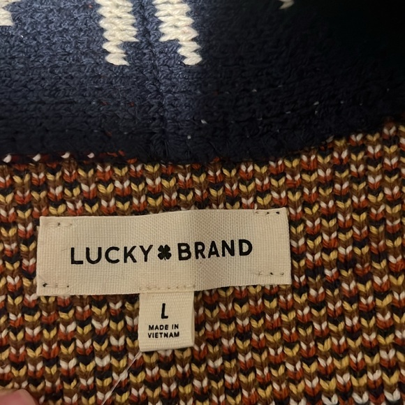 Lucky Brand Aztec print knitted cotton cardigan. Size L‎ - Picture 6 of 8